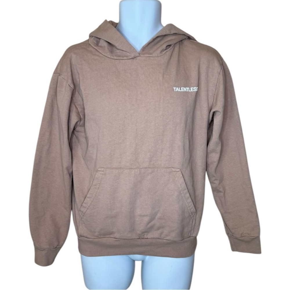 Talentless Men’s Pullover Hoodie S Kangaroo Pocket 100% Cotton Tan